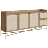 Aparador Buffet Para Sala De Jantar 183cm Industrial Indy A03 Hanover Dourado