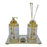 Kit Lavabo Pedra Natural Difusor Saboneteira-escolha A Pedra