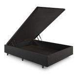 Base Box Baú Viúva 120x203x42 Cm Linho Cinza