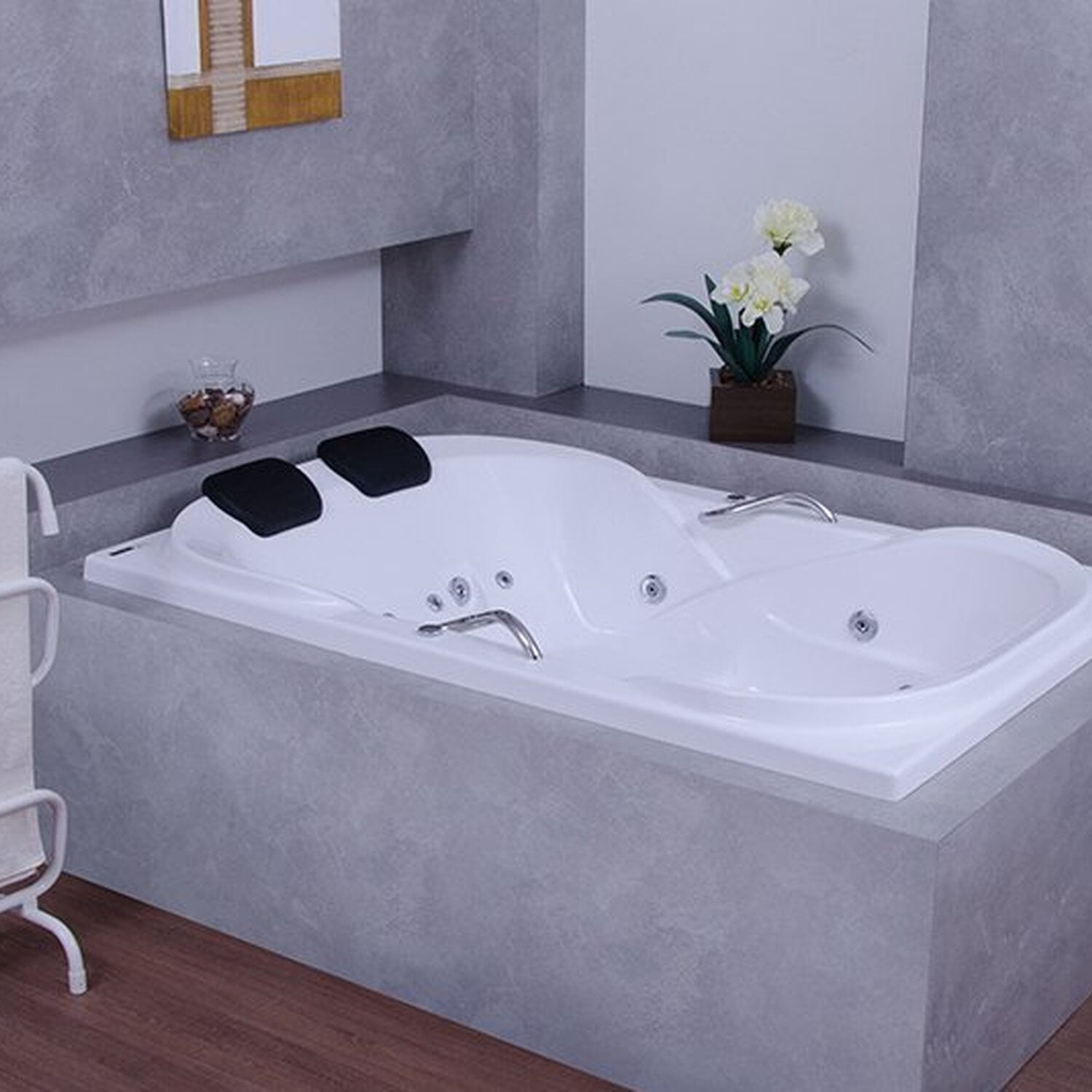 Banheira De Hidromassagem Due Maggiore  Em Gel Coat Gran Luxo 180cm - Sem Aquecedor - Volume Ideal 225 Litros - P3 - 220v Branco