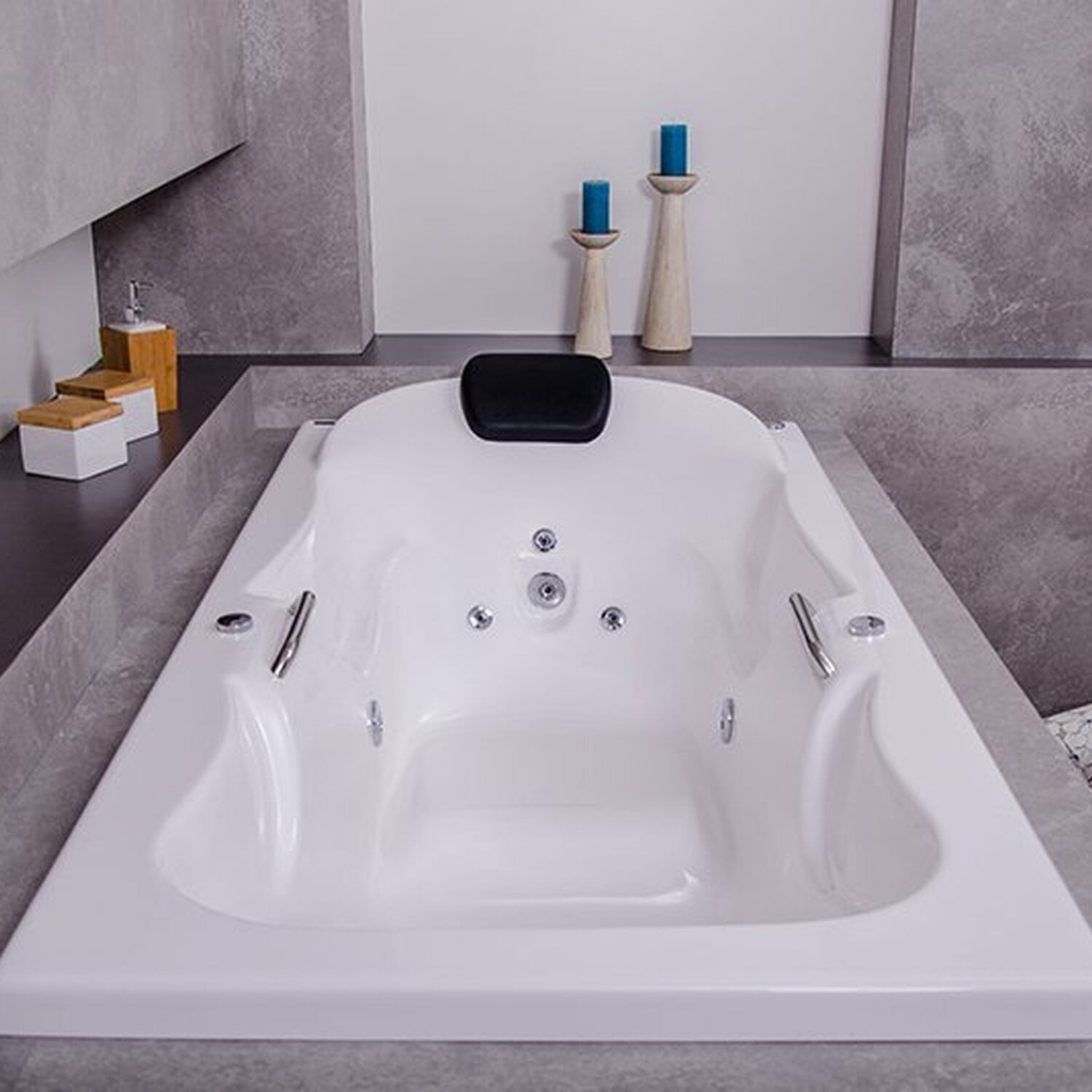 Banheira De Hidromassagem Serenade  Em Gel Coat Gran Luxo 180cm - Sem Aquecedor - Volume Ideal 210 Litros - P6 - 220v Branco