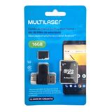 Cartão De Memória Ultra Rápido 16gb Kit 4 Em 1 Multilaser Mc150