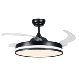 Ventilador Retratil Teto Controle Remoto Led 4 Pás Fresh Wind Preto