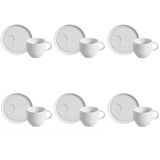 Conjunto De Xícara De Chá Empilhável Com Pires 06 Peças Linhas New White Porto Brasil