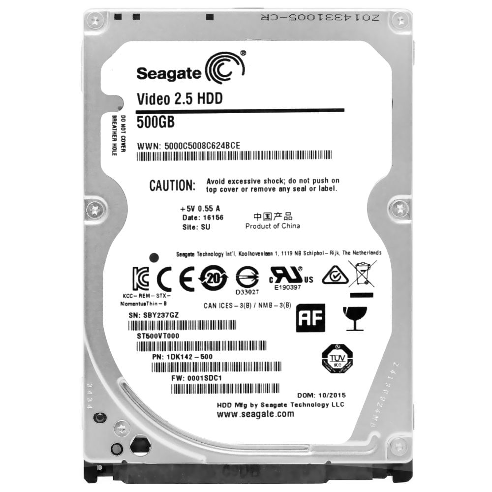 Hd Para Notebook Seagate 500gb Video 2.5&quot; Sata 3 Pull - St500vt000