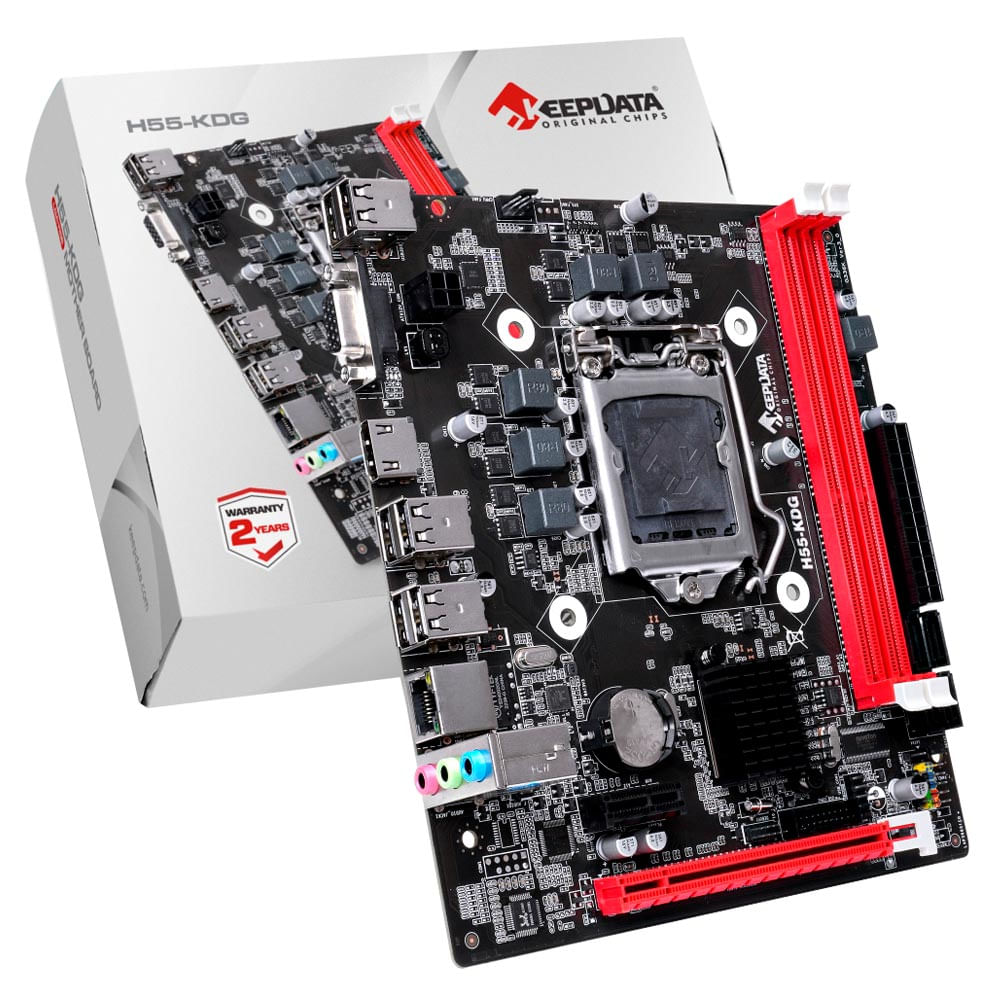 Placa Mãe Keepdata H55-kdg Socket Lga 1156 / Vga / Ddr3 - Suporta Intel Core I7 / I5 / I3