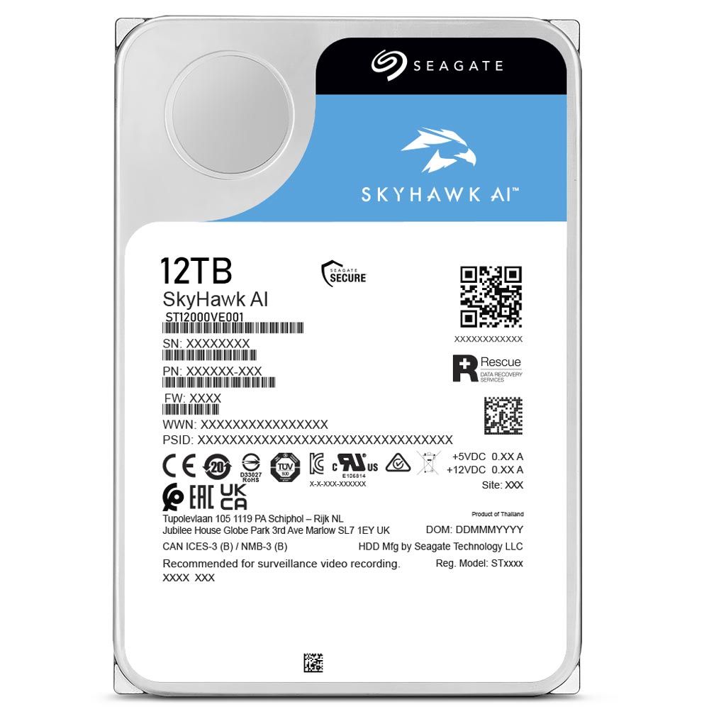 Hd Seagate 12tb Skyhawk Ai Surveillance 3.5&quot; Sata 3 7200rpm - St12000ve001