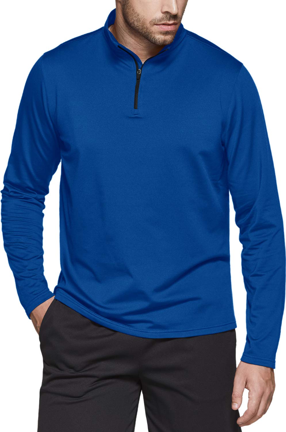 Camisa Pulôver Masculina Tsla Com Zíper Térmico De Lã Térmica Azul S