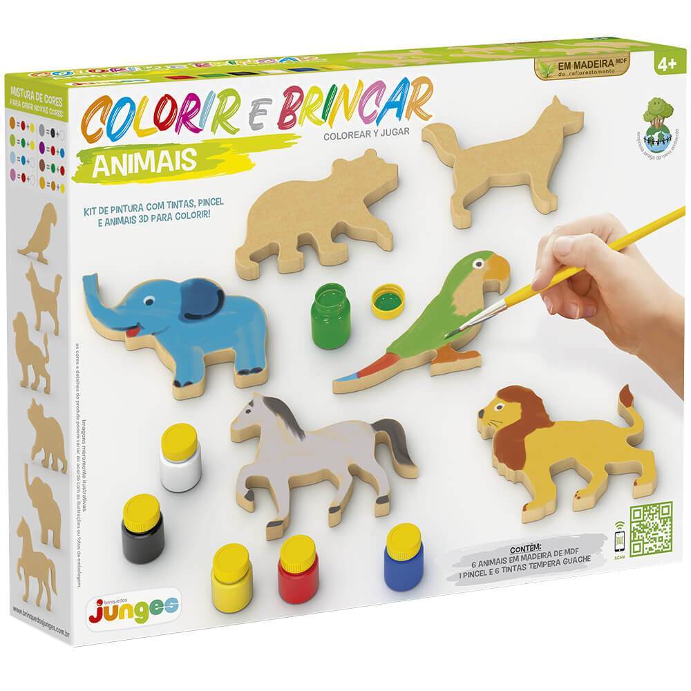 Kit Colorir E Brincar Animais Junges