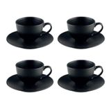 Jogo 4 Xicaras Mimostyle Cha Ceramica - Preto