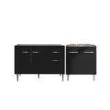 Kit Balcão Gabinete Para Pia Gabriela 120cm C- Balcão Cooktop Catarina 4 Ou 5 Bocas