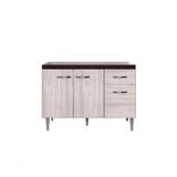 Balcão Gabinete Para Pia Gabriela Sem Tampo 120cm 3 Portas 1 Gaveta Marrom