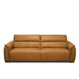 Sofá Decorativo Lorenzo 3 Lugares Sala De Estar 220cm Reclinável E Retrátil Couro Caramelo Manchado