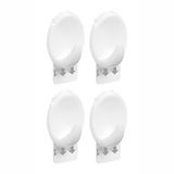 Conjunto De Ganchos Pequenos Plástico Oval Com Adesivo Branco 4pçs - Ordene