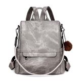 Mochila Cofihome Para Mulheres Em Couro Vegano Cinza