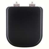 Assento Sanitário Poliester Soft Close Debba Onix (preto Fosco) Para Vaso Roca