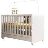 Berço Mini Cama 2 Em 1 Encanto Branco Plla