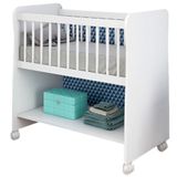 Mini Berço Rubi Com Rodizios Branco Plla