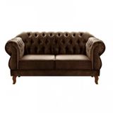 Sofá Namoradeira Duquesa 2 Lugares Chesterfield Imperial Marrom