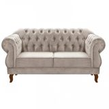 Sofá Namoradeira Duquesa 2 Lugares Chesterfield Imperial Bege Claro