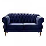 Sofá Namoradeira Duquesa 2 Lugares Chesterfield Imperial Azul Marinho