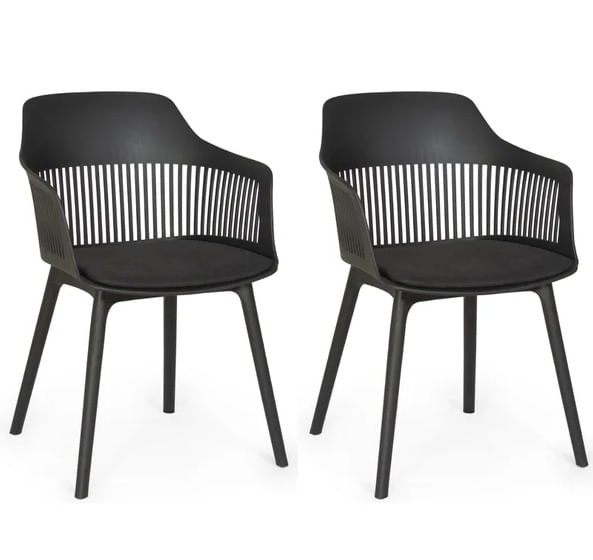 Kit Com 2 Cadeiras Para Sala De Jantar Marcela Preto