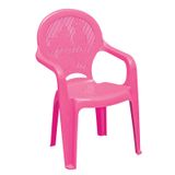 CADEIRA PLASTICA MONOBLOCO COM BRACOS INFANTIL ESTAMPADA CATTY ROSA