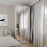 Guarda-roupa Modulado Com Espelho 2 Portas Com Cabideiro E 2 Gavetas Hera Cabecasa Madeiramadeira Branco Geada/louro/cinza
