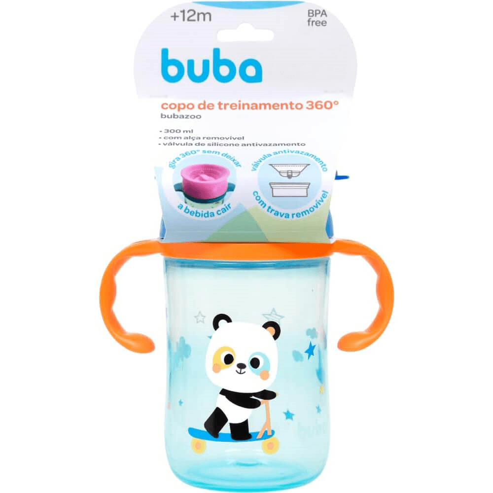 Copo De Treinamento 360 Bubazoo Panda Com Alca Buba