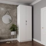 Guarda-roupa 2 Portas Com Cabideiro E 2 Gavetas Hera Cabecasa Madeiramadeira Branco Geada