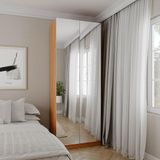 Guarda-roupa Modulado Com Espelho 2 Portas Com Cabideiro E 2 Gavetas Hera Cabecasa Madeiramadeira Louro/branco Geada/cinza