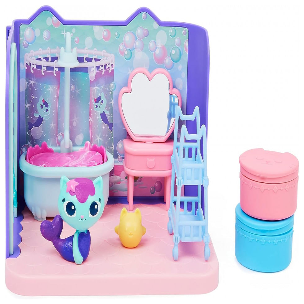 Banheiro Magico Da Gabbys Com 8 Acessorios Para Criancas A Partir De 3 Anos, Gabbys Dollhouse 20133478, Azul