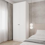Guarda-roupa Modulado 2 Portas Americanas Com Cabideiro E 2 Gavetas Hera Cabecasa Madeiramadeira Branco Geada