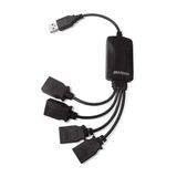 Hub Usb 2.0 Multi Ac042 4 Portas Cabos Flex