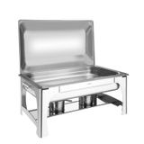 RECHAUD RETANGULAR EM ACO INOX BANHO MARIA TAMPA REMOVIVEL COM FOGAREIRO CUBA 1 1 9 L TRAMONTINA