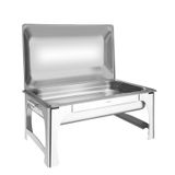 RECHAUD RETANGULAR EM ACO INOX BANHO MARIA TAMPA REMOVIVEL CUBA 1 1 9 L TRAMONTINA