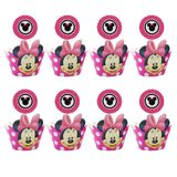 Cobertura De Cupcake E Embalagem De Cupcake Minnie 12 Unidades Mc Ttl