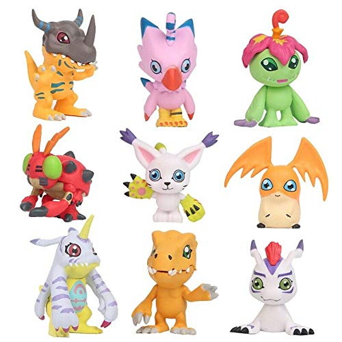 Conjunto De Bonecos Luman Crazy Digital Monster Adventure Digimon 9 Unidades