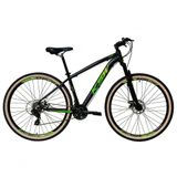 Bicicleta Aro 29 Ksw Xlt 24v Freio A Disco Suspensão Mountain Bike Alumínio - Preto-verde Tam.19