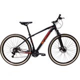 Bicicleta Aro 29 Ksw Xlt 24v Freio A Disco Suspensão Mountain Bike - Preto-vermelho-laranja Tam.21