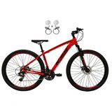 Bicicleta Aro 29 Ksw Xlt 24v Freios Disco Hidráulicos Garfo Suspensão - Vermelho Tam.15