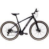 Bicicleta Aro 29 Ksw Xlt 24v Freio A Disco Suspensão Mountain Bike Alumínio - Preto-prata Tam.19
