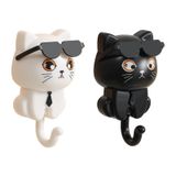 Cat Key Hook Lafande Cute Cat Em Óculos De Sol Para Decoração De Parede
