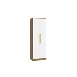 Guarda-roupa 2 Portas 2 Cabideiros Kappesberg Adapt Nogueira/branco 80cm