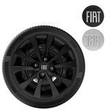 1x Calota Mobi Argo Palio Aro 14 Preto Com Emblema 293cb