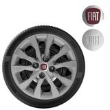 1x Calota Mobi Argo Palio Aro 14 Grafite Com Emblema 293cb