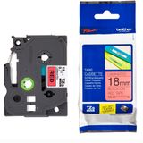 Fita Brother 18mm Preto E Vermelho Para Rotuladores Tze441