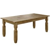 Mesa De Jantar Corona Rústica 160cm Ideal Para Área Externa Madeira Maciça Deiss Cera