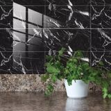 Placa Adesiva Parede Revestimento 3d Marmore Preto 30x60cm