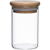 Pote Hermético De Vidro Borossilicato Com Tampa Bambu 110ml